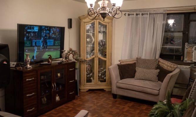 Living room of tenant in the Polo Ground Houses
