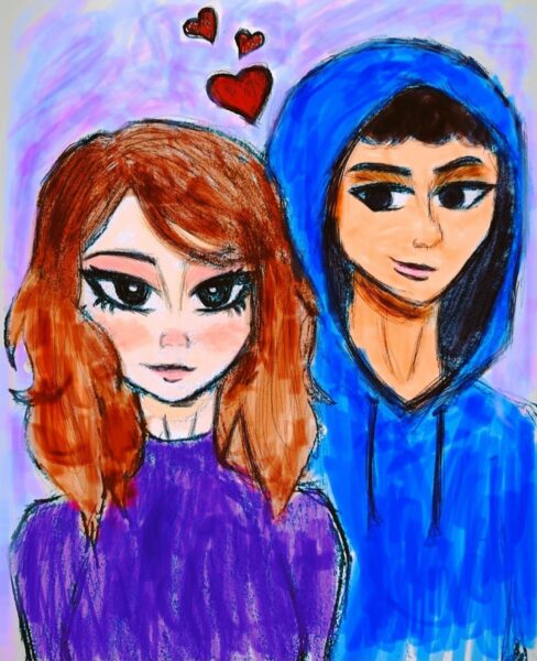 Anime style couple by Annelis Fontanez