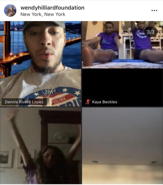 four blocks of a Zoom call with Coach Dennis and a few of his students.