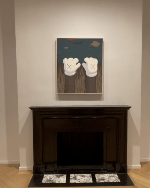 Work of the artist Kaws hangs in an Upper East Side gallery.