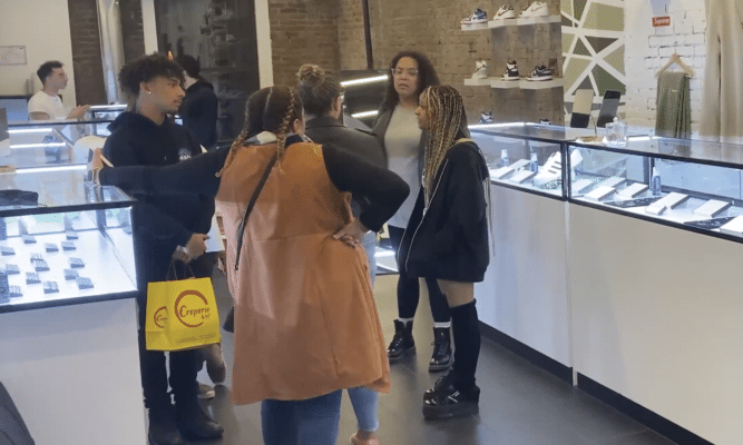 Customers inside 6 Skulls Tattoo and Piercing Shop