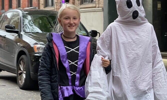 Children in Halloween costume