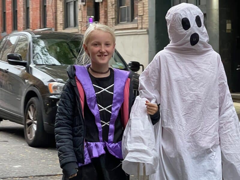 Children in Halloween costume