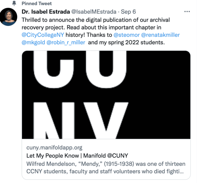 Tweet from Isabel Estrada