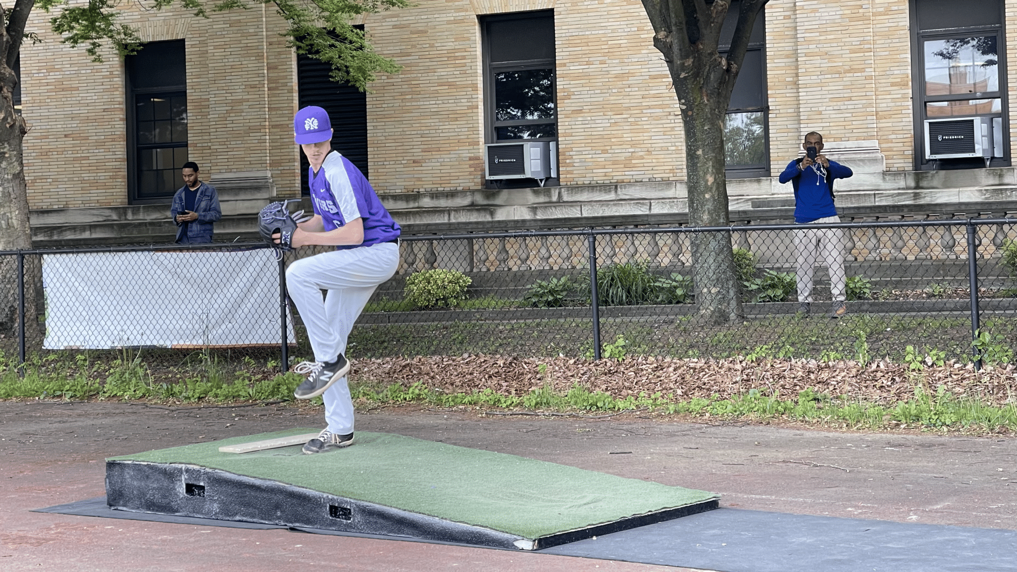 Brandon Paider warming up in the bullpen